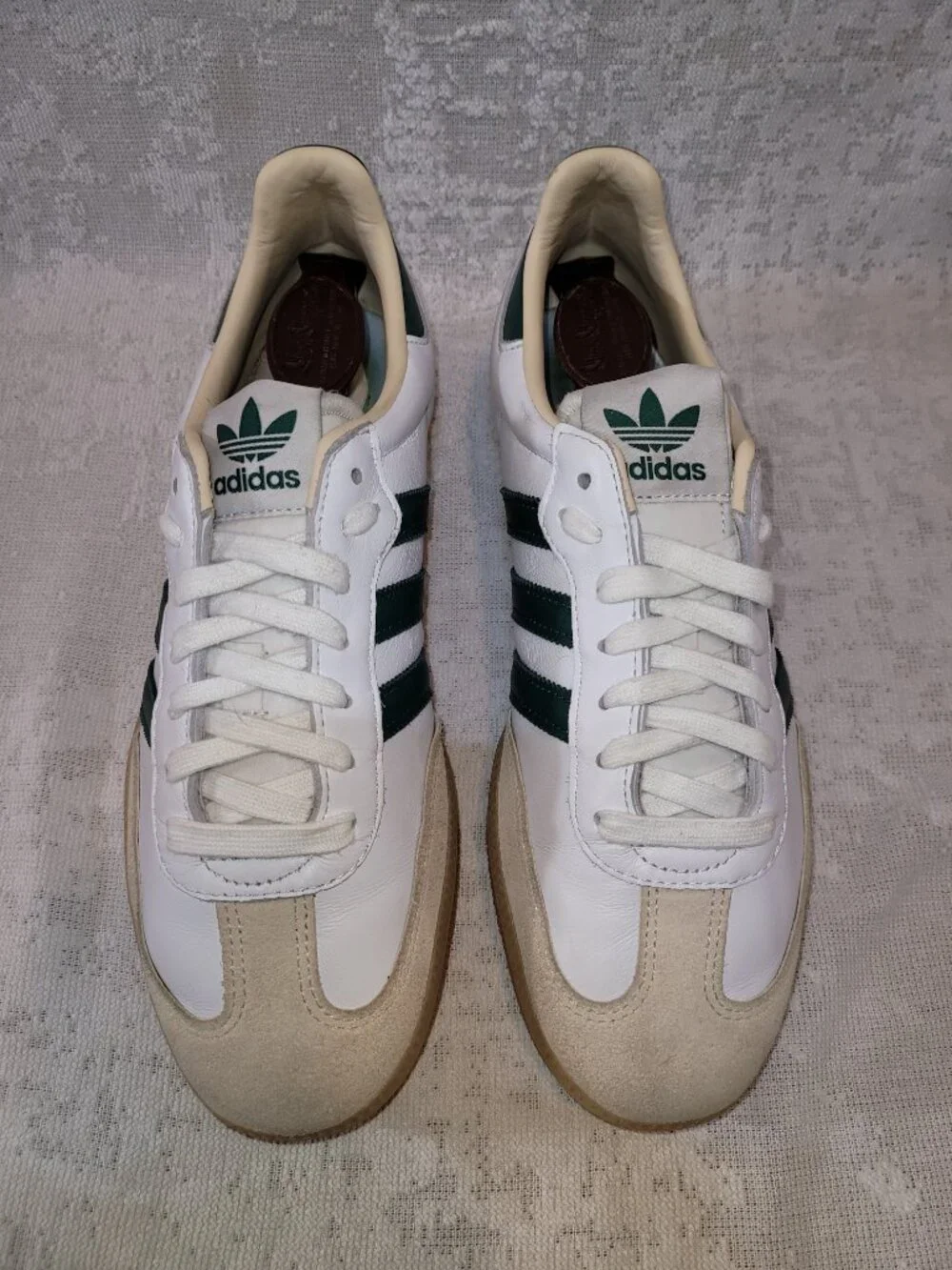 Adidas Men’s Samba OG Originals Size 9 White Collegiate Green Gum JS3831 Shoes - Picture 13 of 16
